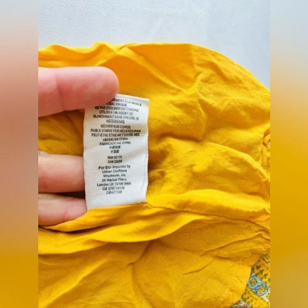 Free People So Nice Chiffon Dress in Yellow size S - Picture 11 of 13